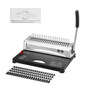 Binding Machine, Comb Binding Machine 21-Holes Binding 450 Sheets, Book Binder Machine with 100 PCS 3/8'' Comb Binding Spines, for Letter Size, A4, A5