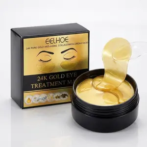 60pcs/set 24k Gold Hyaluronic Acid Moisturizing Eye Mask, Collagen Eye Mask, Tightening and Lifting Eyecare Patch, Brightening & Firming Eye Sticker, Hydrating Eye Care Product, Hydrate Skincare Products, Under Eye Brightener, Tightening Eye Patches