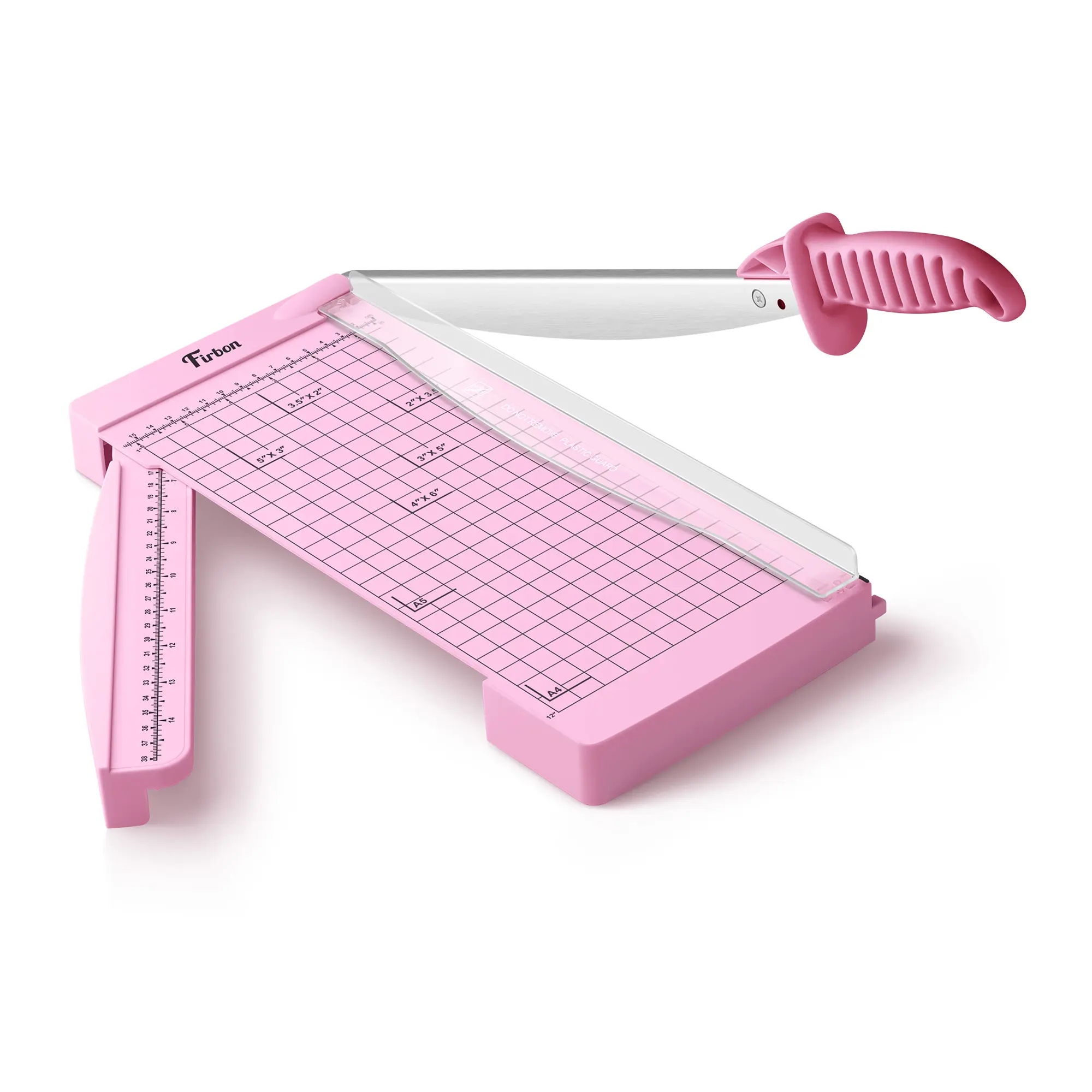 Firbon 12 Inch Guillotine Paper Cutter with Hidden Ruler, 12-Sheet Stable Compact Heavy Measurable Trimmer for Cardboard, Photos, Scrapbooking, Office & Home Supplies