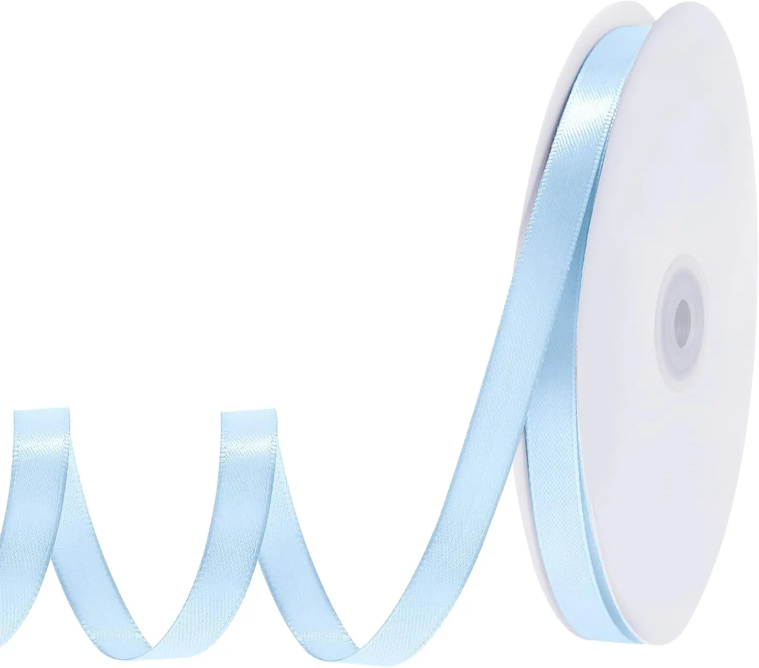 120 Yards Blue Ribbon 3/8 Inch Light Baby Blue Ribbon Thin Crafts Satin Ribbons for Graduation Baby Shower Hair Bows Balloon Decorations Flower Bouquet Cake Wedding Gifts Basket
