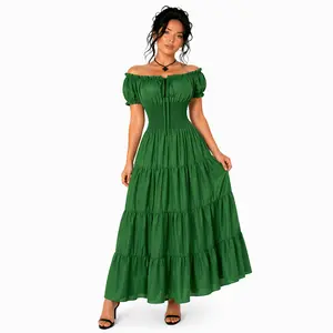 Women’s Renaissance Medieval Maxi Dress Irish Chemise Peasant Style Under Dress Perfect for Renaissance Fairs Gatherings Festivals LARP & Cosplay Vintage Elegant Flowing Gown 6531
