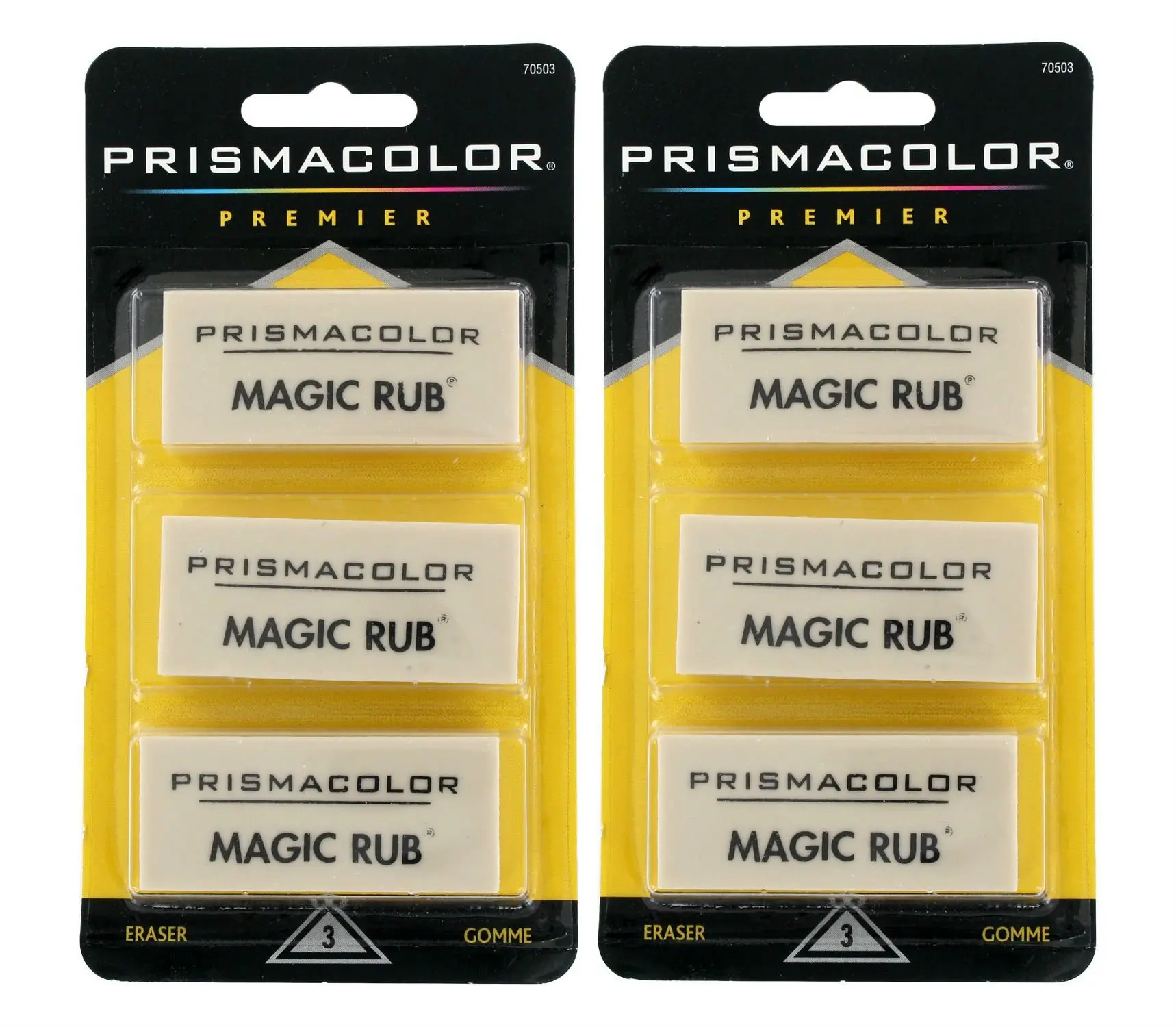 Prismacolor Magic Rub Eraser for Art and Drafting, Non-Abrasive Vinyl Eraser, 2 Pack, Eraser Art, Ample Erasers For Your Projects