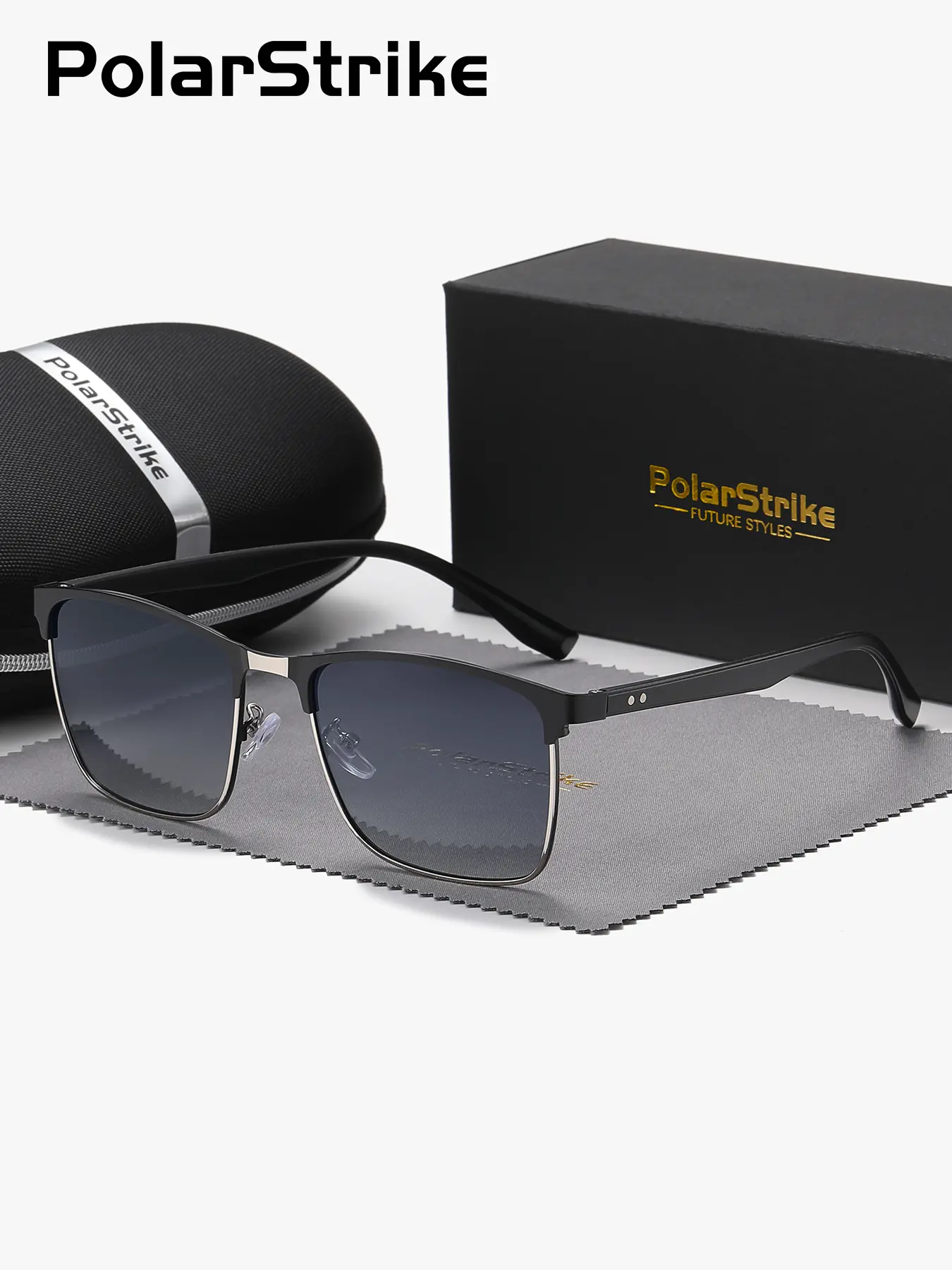 PolarStrike 1 Piece Unisex Polarstrike Square Round Sunglasses, Polarized Lenses Full Frame, UV400 Meticulous craftsmanship, reflecting taste Trendy Square Sunglasses, Fashionable Frames, Trendy Shades
