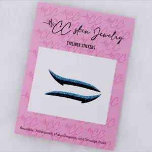 Luxury Eyeliner Stickers-CC Classic Icy Blue Single - Reusable, Hypoallergenic, Waterproof, Smudgeproof Makeup Flawless adhesive eyeliner