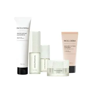 IncellDerm Essential RIMAN Ritual Skin Repair K-Beauty Set with Snow Enzyme Cleanser EX Dermatology Cream Aqua Sunscreen Rosewater Glycerin Moisturizing Mist Hydrating Radiant Hydrate