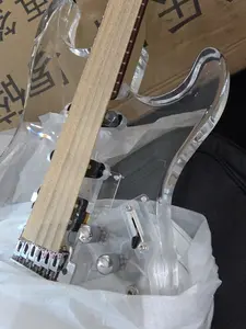 BadAss Acrylic Transparent Electric Guitar solid Maple Neck