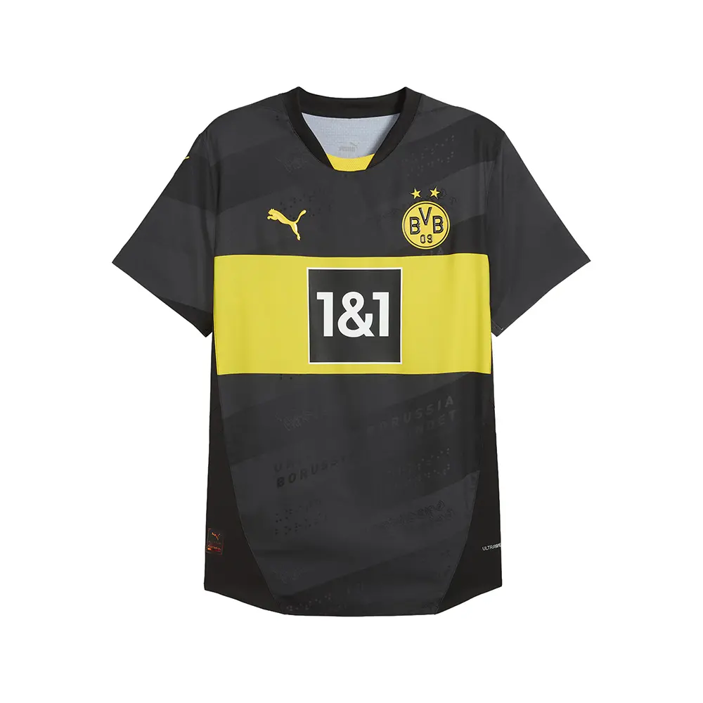 PUMA Mens Bvb Away Crew Neck Replica Jersey Casual - Black