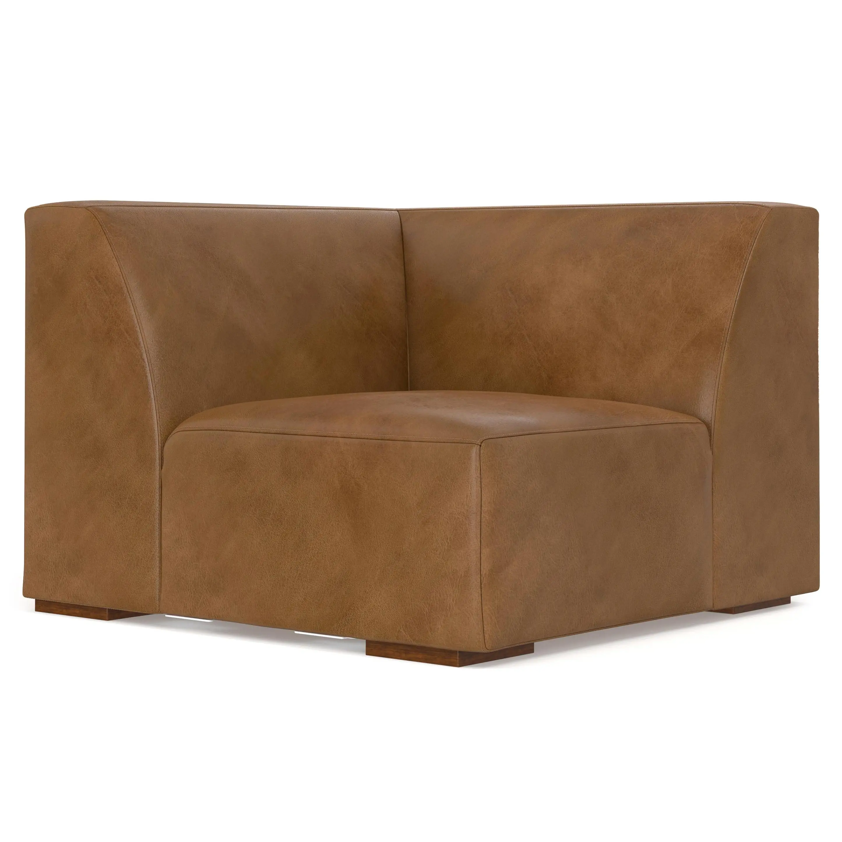 Modern Genuine Leather Sectional L-Shaped Corner Sofa Couch - Upholstered Sofa, Clean Look, High-Resilience Webbing, Sinuous Spring, Easy Connectors, Handcrafted Modular Couch with Reclining Back for Living Room