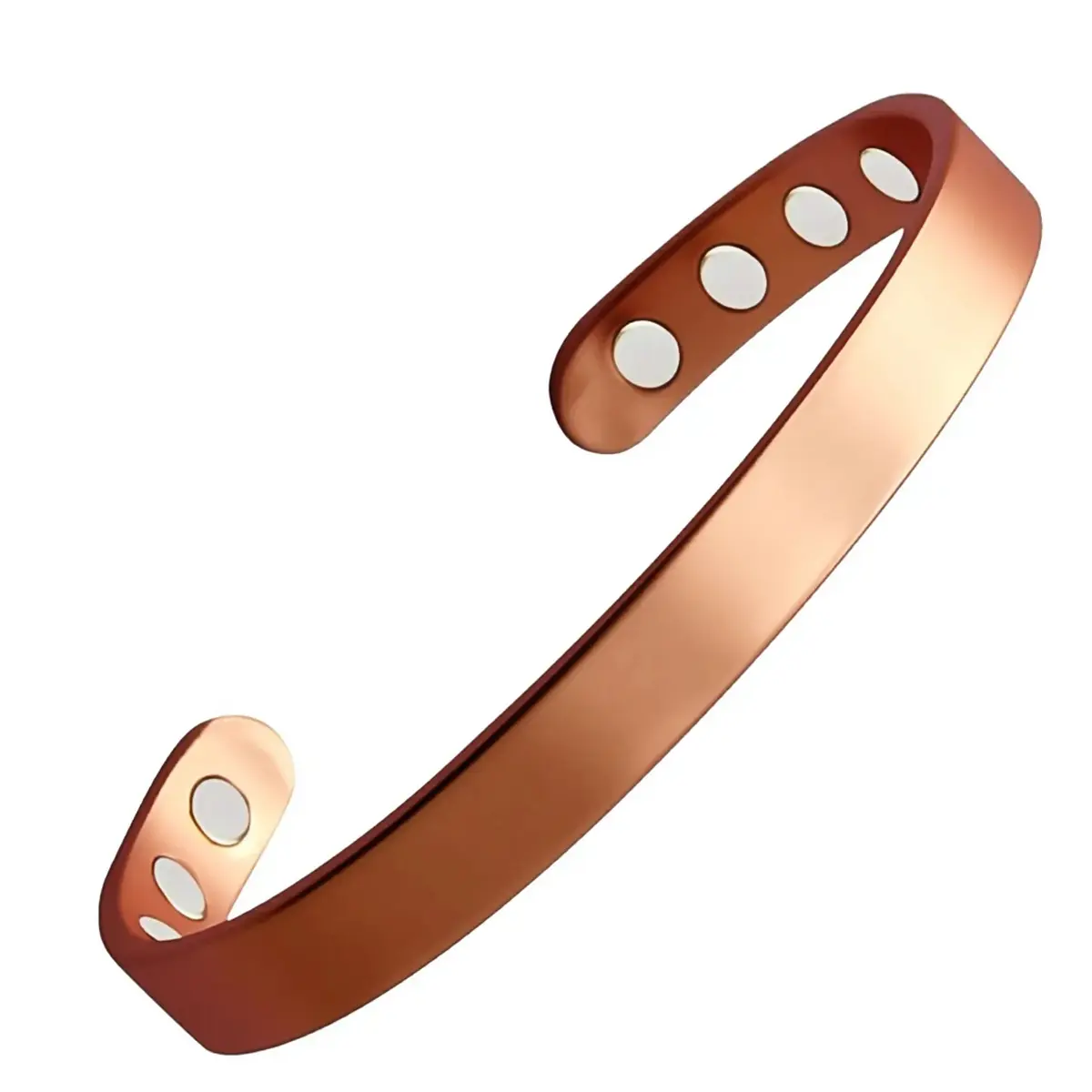 Adjustable Copper Magnetic Bracelet for Men & Women - Healing Bangle for Pain Relief, Grounding & Electromagnetic Protection