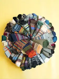 Women's Thickened Fleece Lined Knitted Crew Socks, Soft Warm Floor Socks for Fall Winter, Unisex Fit Casual Daily Wear, 15 Pairs Random Colors