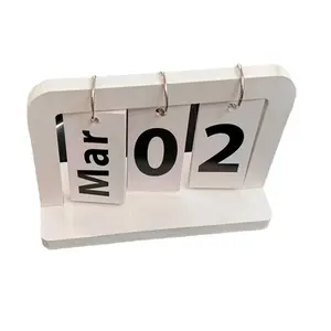 Wooden Desk Calendar, 1 Count Creative Simple Desktop Calendar, Desk Decoration for Home Office, Office Stationery & Supplies