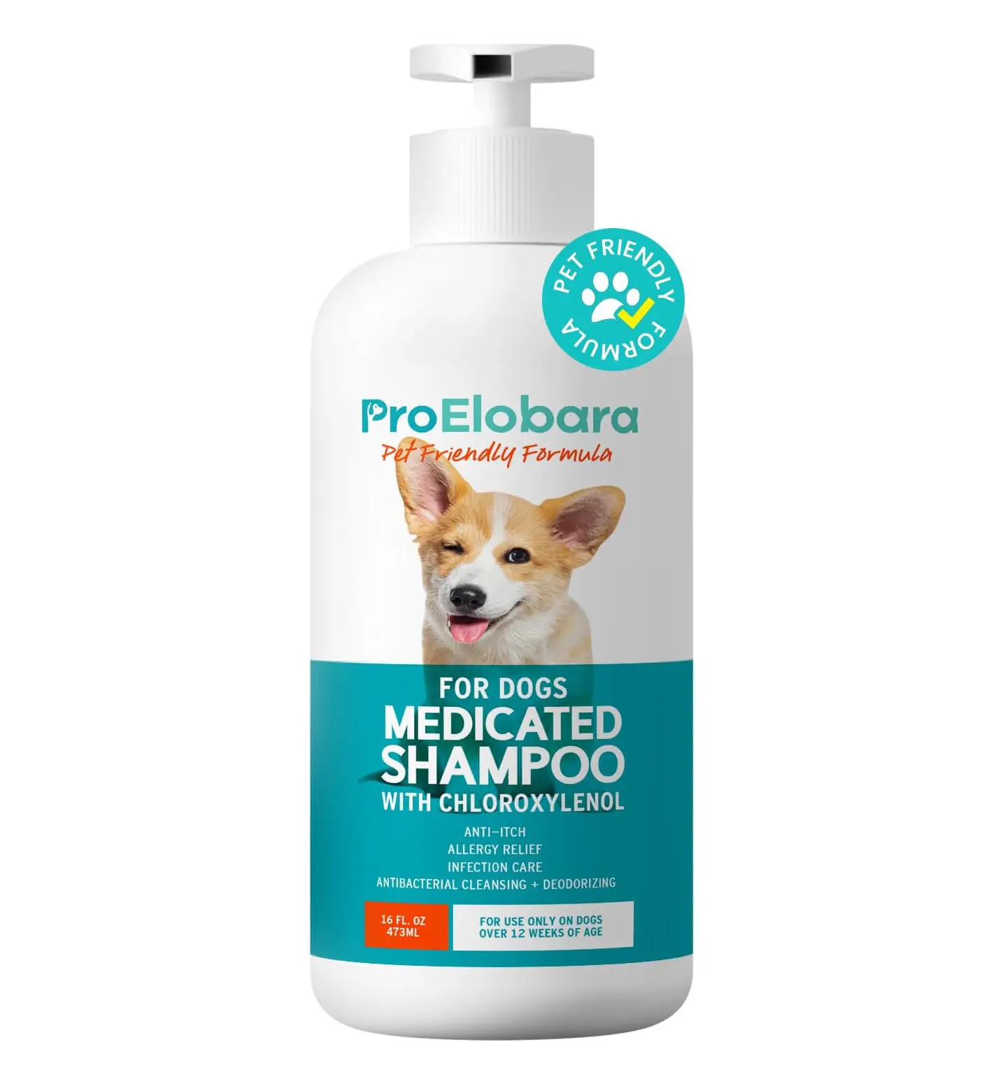 ProElobara Medicated Dog Shampoo for Allergies and Itching: Antifungal Dog Shampoo, Yeast Infection and Bacterial Treatment for Dogs - Helps Hot Spots, Deodorizing and Anti Itch - Healthy Skin & Coat 16 OZ