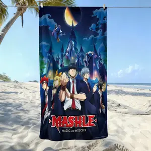 Mashle Magic and Muscles poster beach towels are suitable for the seaside, sunset in the evening, Christmas gifts to add happiness to the family, and also fit the island vacation beach party.