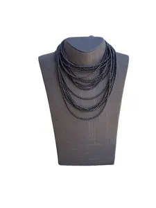 3mm Sterling Silver Navajo Pearl Style Beaded Necklace