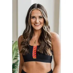 Bring On The Sunshine Braided Swim Top- Black Multi