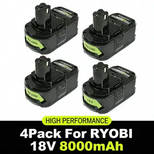 2/4-Pack 18V 8.0Ah High-Capacity Lithium-Ion Battery Compatible with Ryobi ONE+, Compatible with P108 P109