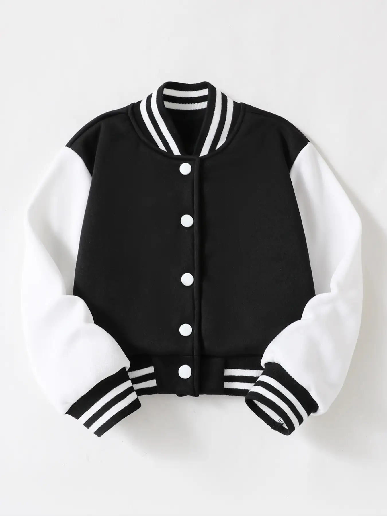 Girls' Short Baseball Jacket Coat for Autumn Winter, Ages 4-14 Years Old, Stylish Kids Outerwear for Cold Weather
