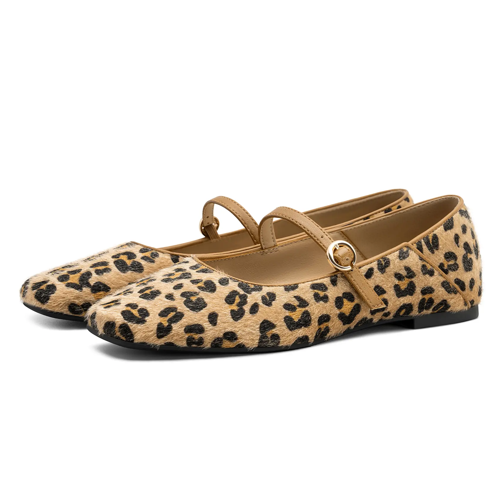 FITORY Women's Square Toe Mary Jane Mule, Adjustable Strap with 5MM Latex Cushion Insole for Office & Casual