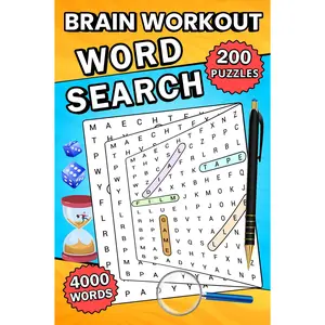 Brain Workout Word Search Large Print - 200 Brain Boosting Puzzles & 4000 Words for Adults Seniors Teens - Large Print for Easy Reading - Stress Relieving Calming - Perfect Gift for Solo Solving or Family Time