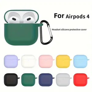 Silicone Earphone Case with Hook, Shockproof Earphones Protective Cover, Earphone Protector for AirPods 4, Earphone Accessories, Headset, Headphones, Protection