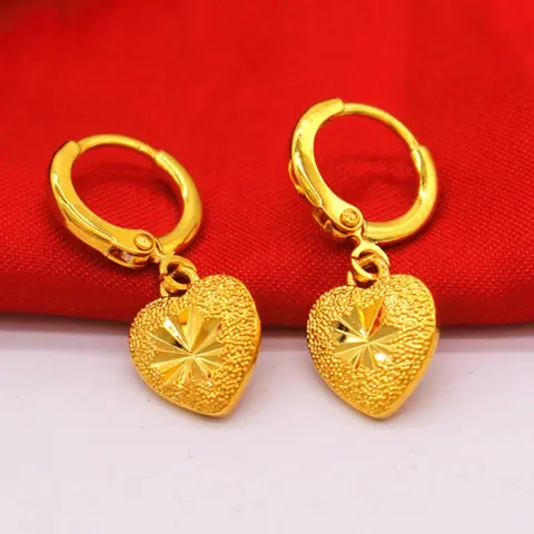texture heart-shaped earrings, Heart design earrings, Stud Earrings, 24K copper plated women's jewelry, suitable for girlfriends to wear, exquisite gifts for friends, very suitable for Valentine's Day and weddings, bridal accessories
