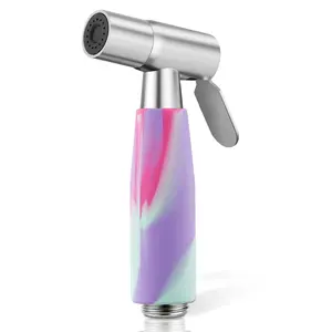 Handheld Bidet Sprayer Head,Stainless Steel Muslim Shower Head for Toilet,Adjustable Pressure Jet Sprayer for Feminine Hygiene and Pet Bath Bathroom Cloth Diaper Cleaning (Multicolor)
