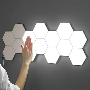 Hexagonal Design Wall Mounted LED Light, USB Powered Touch Control Wall Sconce, DIY Wall Lamp For Bedroom Living Room Decor, Decorative Wall Light