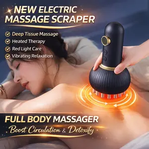 Portable Electric Heated Body Massager, Rechargeable Full Body Massage Tool for Neck Back Shoulders Arms Waist Legs, 3 Modes 9 Levels, Cordless Home Relaxation Massager for Women & Men