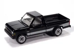 1987 Ford Ranger STX Alpine Black w/ Silver STX Stripes (Classic Gold) Diecast 1:64 Scale Model - Johnny Lightning JLCG037