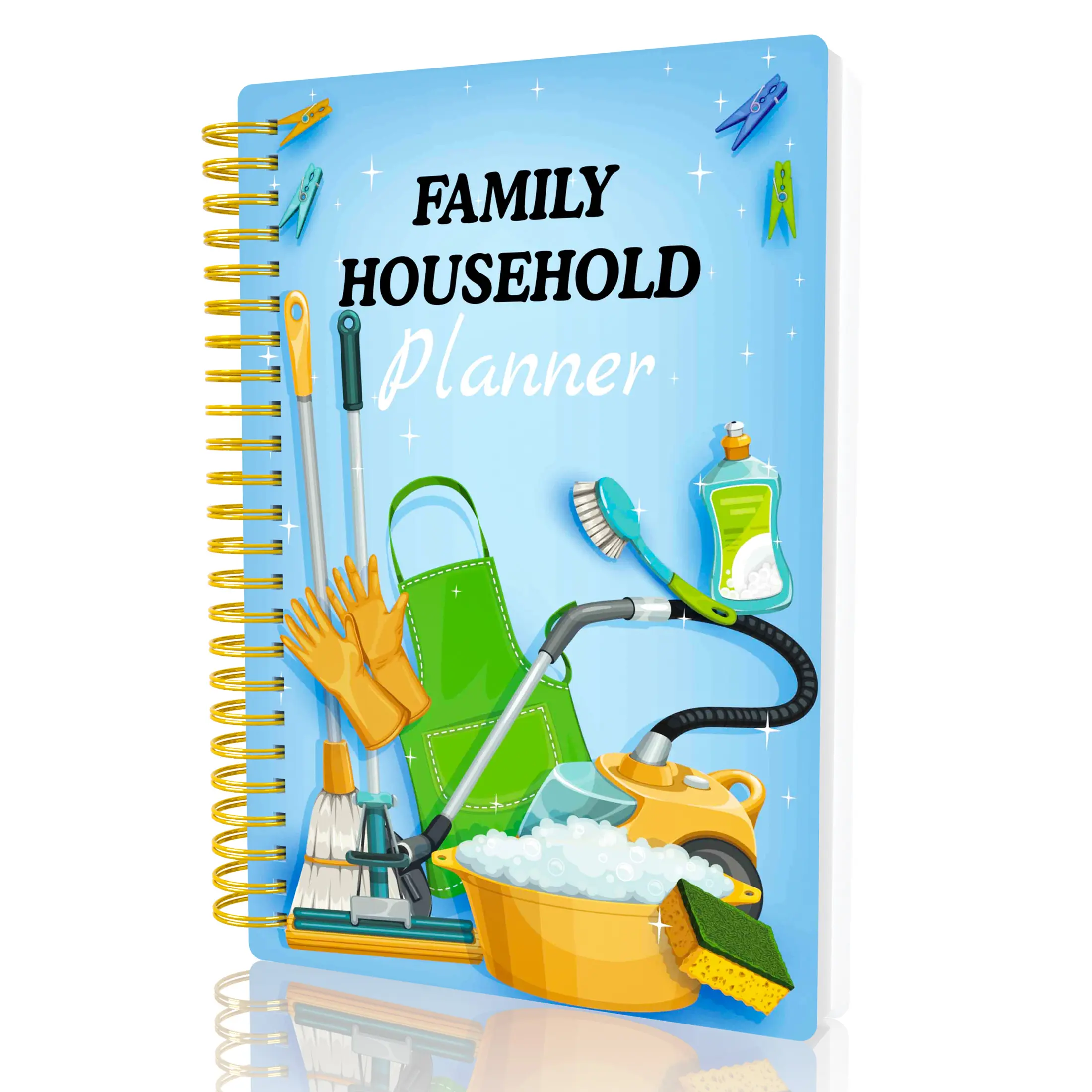 A5 Compact Family Household Planner Notebook - Multi-Sectioned Paper Pages, Sturdy Binding, Portable, Organized Planning Tool for Streamlining Family Life, Schedules, Weekly/Daily To-Do Lists