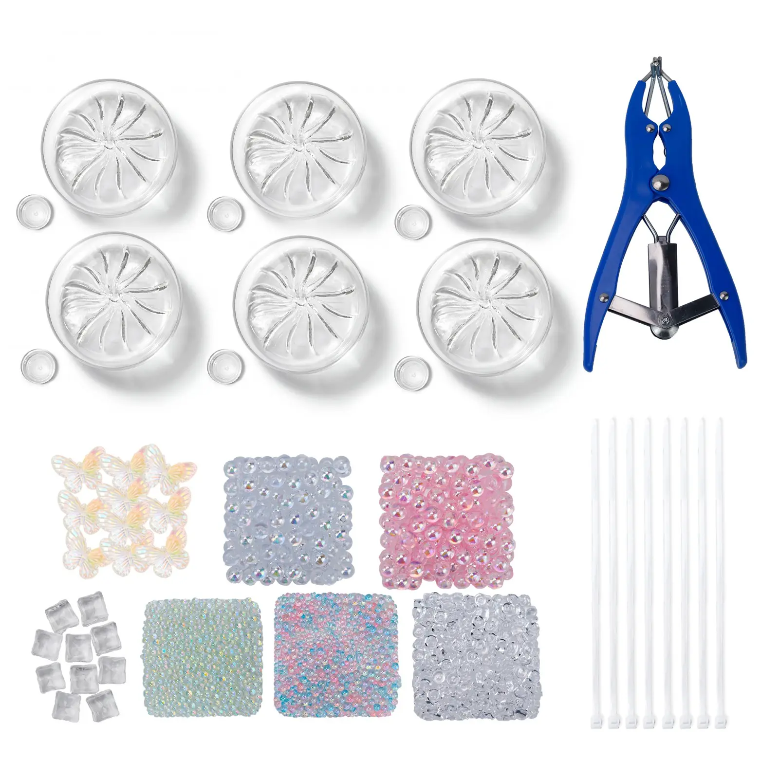 DIY Handmade Stress Relief Ball Kit, Stress Ball Fidgets, Dumpling Shape, Shiny Series, Includes 6 Transparent Balloon Skins, Expander & 8 Straps