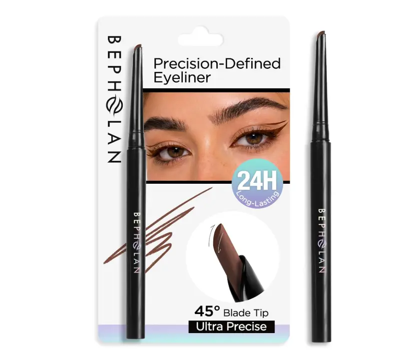 BEPHOLAN Brown Eyeliner Pencil, D-Tip Precision Waterproof Gel Eyeliner, Smudge Proof Longwear Eye Liner for Waterline Eye Makeup Matte Finish