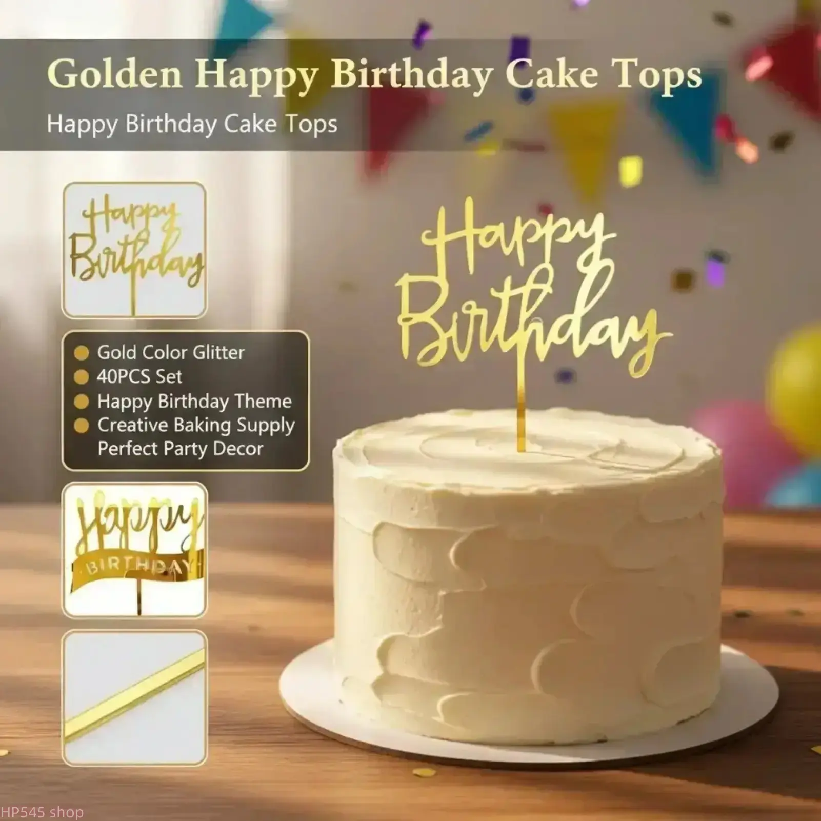 Cake Decorating Set, 40-Piece Set of Modern Spherical Dessert Accents with a Glossy Finish in Assorted Colors, 40Pcs Set