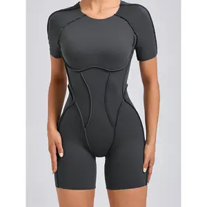 Short-Sleeved Body-Shaping Bodysuit for Tummy Control, Waist Cinching, And Lifting The Buttocks, Designed for Fitness And Athletic Activities