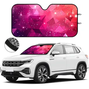 1pc Foldable Car Window Sun Shade, Automotive Glass Sunshade, Front Windshield UV Protection, Starry Glitter Design, Easy Install, for Summer Driving, Parking, Road Trips, Keeps Car Cool, Car Accessories