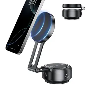 Adjustable Magnetic Car Phone Holder, Strong Adsorption, Foldable Design, Compatible with iPhone, Multi-Use Scenarios: Shower Room, Car, Mirror, Flat Surface, Car Phone Stand, Car Phone Mount, Cell Phone Holder