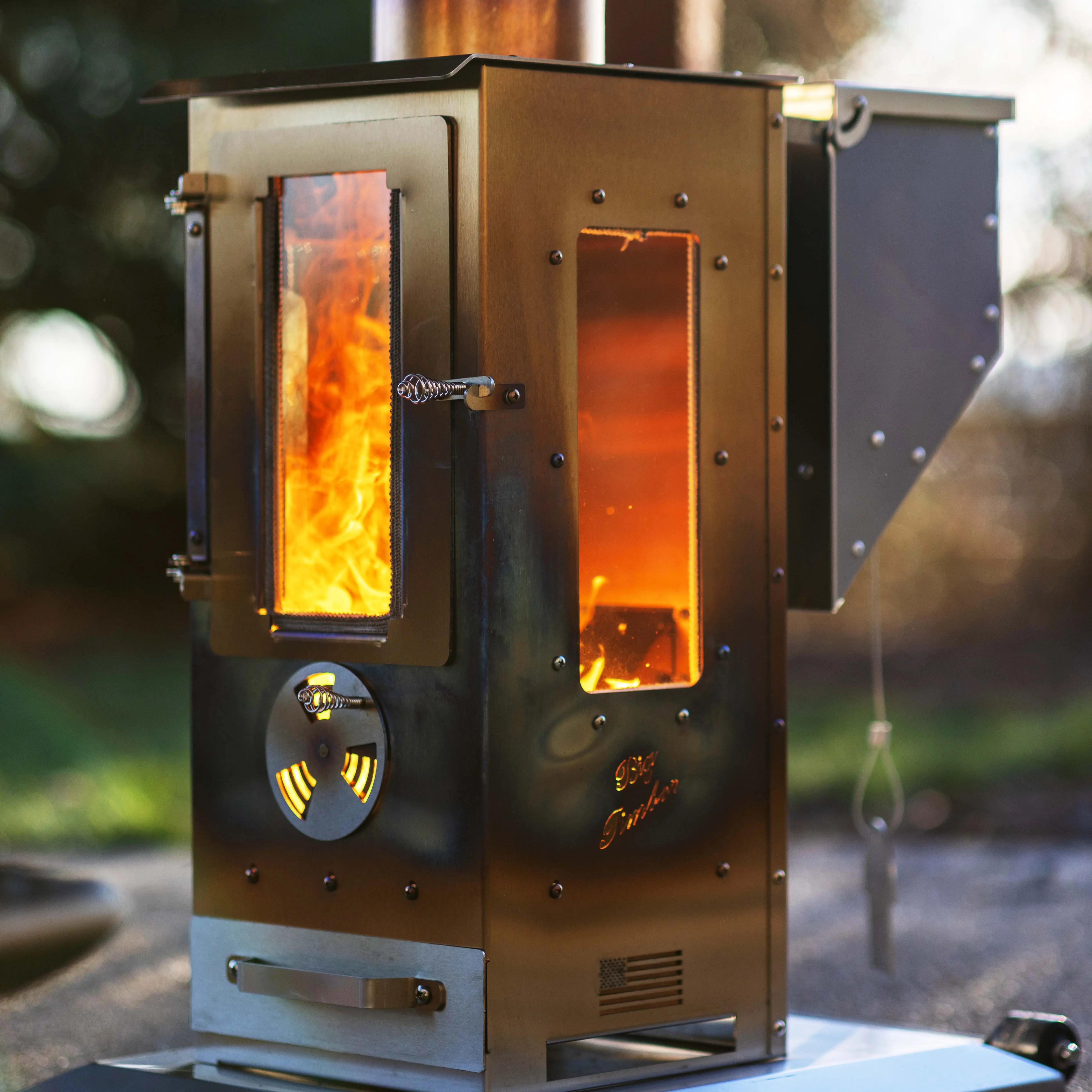 Big Timber Outdoor Heater 90,000 BTUs 100% Stainless Steel, Smokeless, Wood Pellet-Powered, Gravity-Fed, Made in USA, Perfect for Patios & Decks