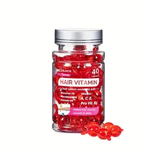 Eikana Hair Vitamin Capsules 40pcs with Vitamins A C E & Avocado Oil for Daily Hair Care, Nourishment, Smooth Silky Hair, Easy-to-Use Capsule, Suitable for All Hair Types