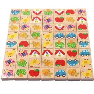 Hatwoo Wooden Animal Dominoes Game Set, Colorful Educational Puzzle Activity Toy, Educational Family Game for Logic and Thinking Skills