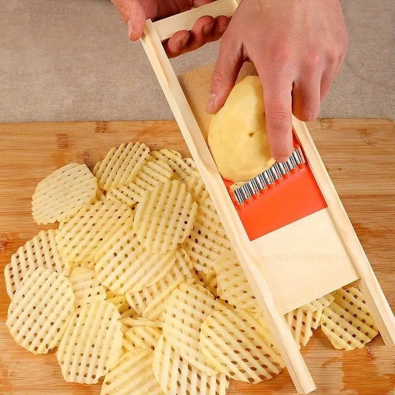 Wave Potato Slicer, Mandoline Slicer, French Fry Cutter, 1 Count Manual Vegetable Fruit Cutter, Kitchen Gadgets for Home Dining Room Barbecue Cutting Kitchenware Cook Cooking