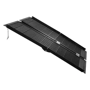 Garvee Heavy-Duty Portable Folding Aluminum Wheelchair Ramp with Non-Slip Surface, 800lb Capacity, Easy Access for Home Steps, Doorways, Thresholds, Curbs, Durable Handicap Garden Tool Kit, Black, 6ft