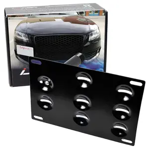 iJDMTOY No Drill Front Bumper Tow Hook License Plate Mounting Bracket Adapter Kit For Audi A4 A5 A7 S4 S5 S7 RS5 RS7 etc