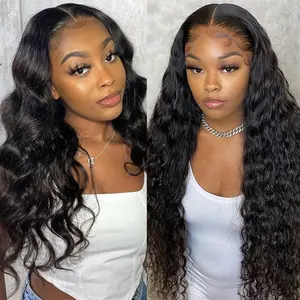 [Combo sale 22-30 Deep+22 Body] buy 1 get 2 wig" 2Pcs 13x4 HD Lace Front Human Hair Wigs, Deep Wave Wig 22-30 Inch + 22 Inch Body Wave Wig, Pre Plucked Transparent Lace, 180 Density Wigs for Black Women