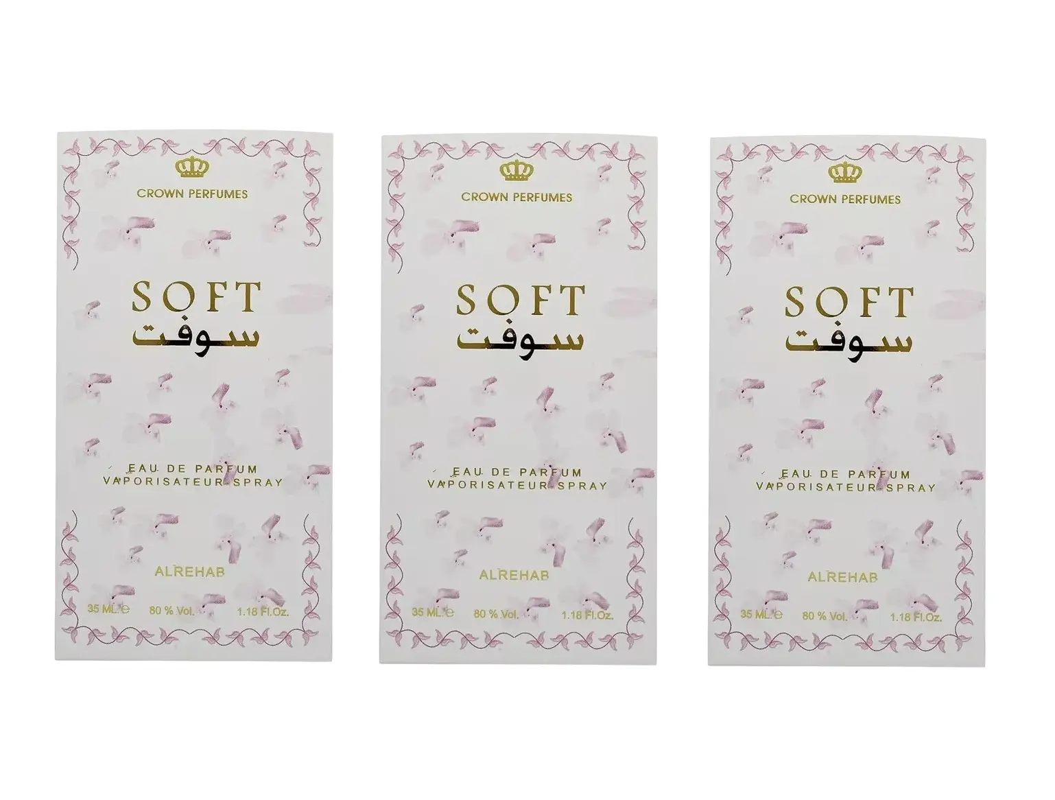 3 pack of Soft Eau de Parfum Spray for Women, 35ml by Al-Rehab