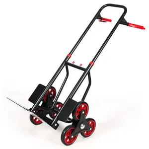 Stair Climbing Hand Truck - 330lb Heavy Duty 6-Wheel Dolly Cart, Adjustable Telescoping Handle, Thickened Stair Climber Dolly for Moving Furniture, Appliances, Boxes, Home & Warehouse Use