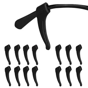 15 pcs Black Silicone Ear Grips Anti Slip Eyeglass Holder Comfortable Soft for Sunglasses Sport Glasses Anti-sweating Fit All Daily Scenarios