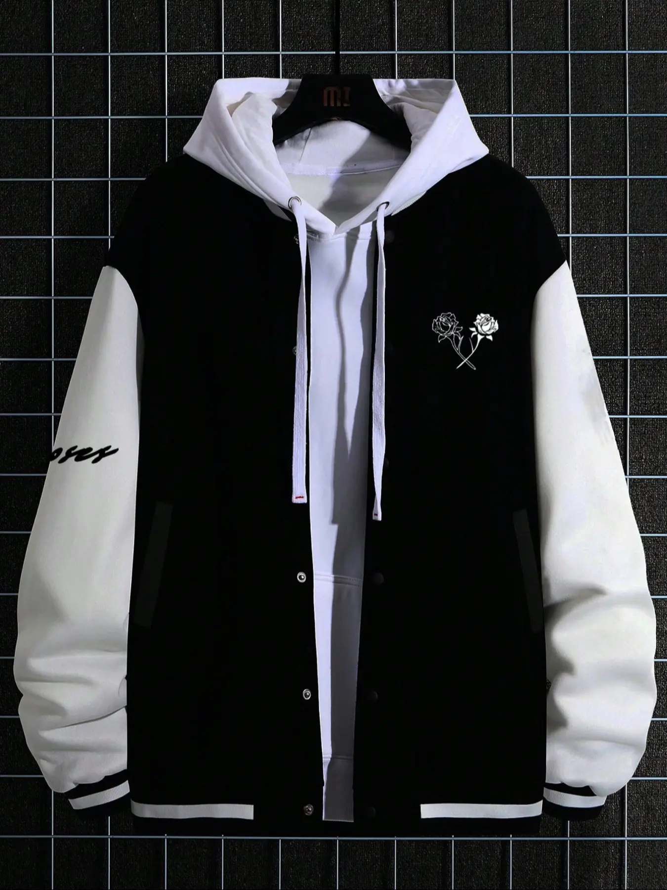American Vintage Letter Print Baseball Jacket, Casual Fashion Jacket, Vintage Appeal, Casual Style with Collar, Long Sleeve for Fall Winter, Layered Wear Option, Casual Fitted Jackets, Collared Coat, Coats, Tops
