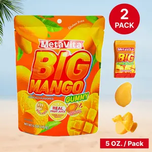 10oz, MetaVita Big Mango Gummy, Big Pack, Peelable Candy, Mango Peeling Gummies, Individually 40 large Pieces,Holiday Gift Candy Fruit Snack
