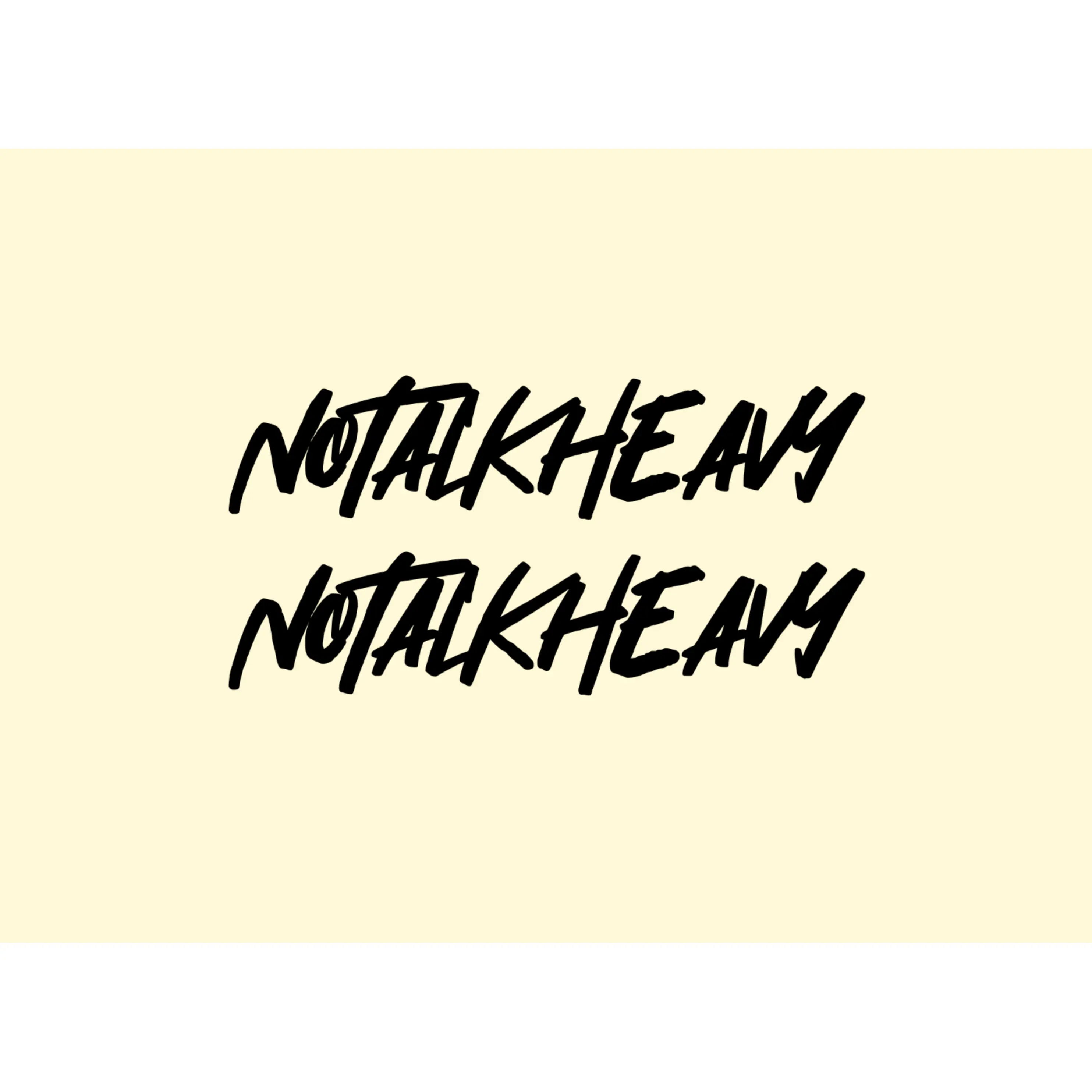 8-Inch Long Custom MINI Cursive "No Talk Heavy" Decal Stickers, 2-Pack for DIY Scrapbooking & Stamping Use, Scrapbooking Stickers, 8 Inches Long