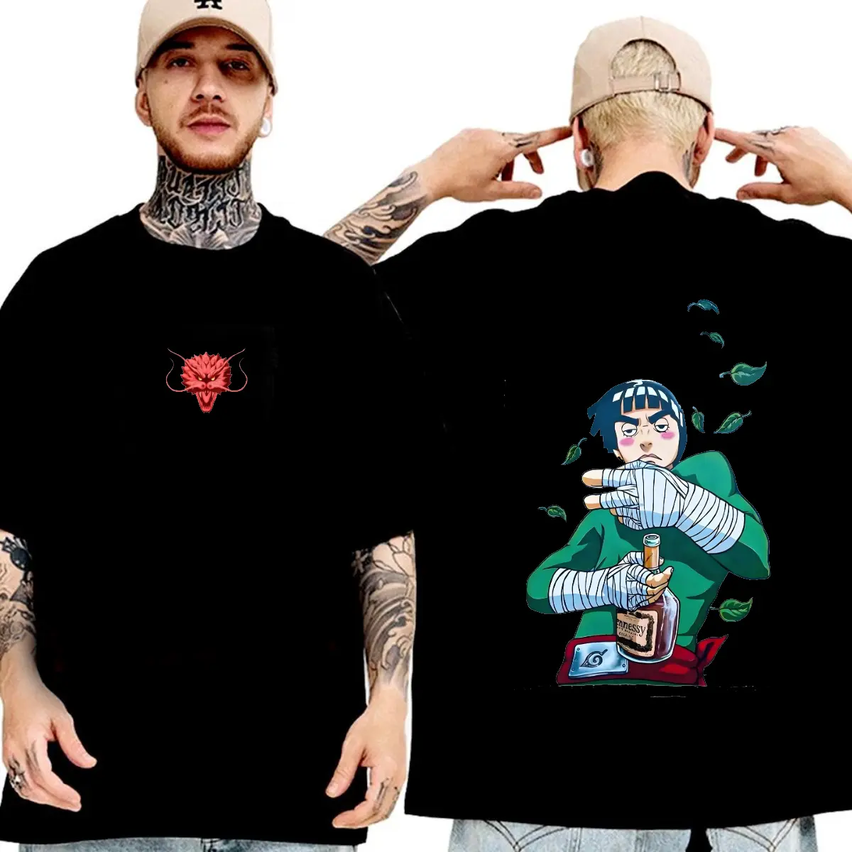 Maito Gai/Might Guy - Naruto Anime Double Printed Vintage Tee Unisex Anime Manga Cotton T-shirt, Gift For Anime Fan, Anime Lover